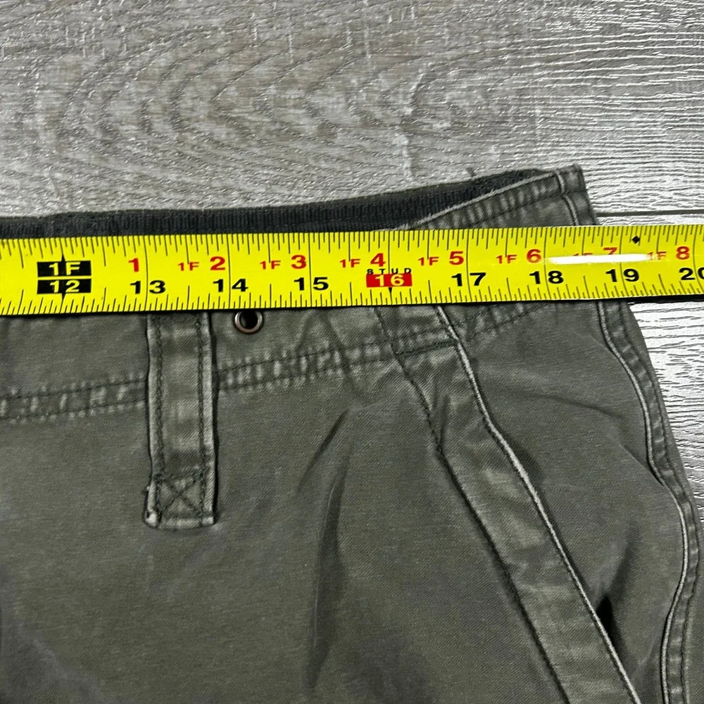 Vintage Old Navy Mens Baggy Cargo Pants‎ Olive Green Military Stencil 36x32 Y2K